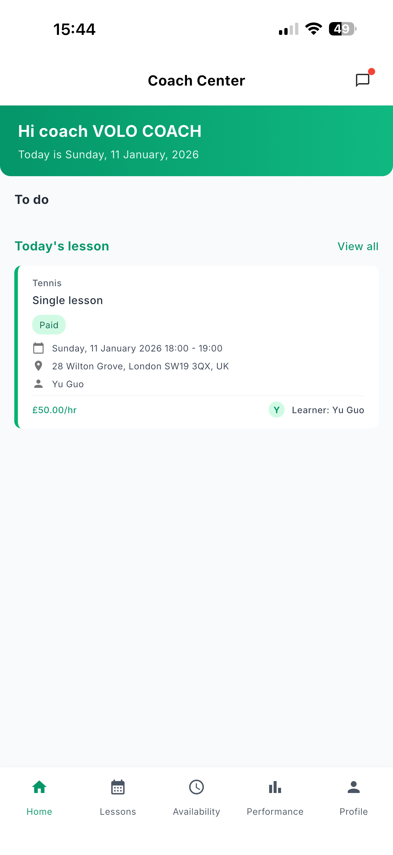 Volocoach App Homepage Mockup